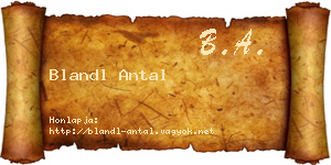 Blandl Antal névjegykártya